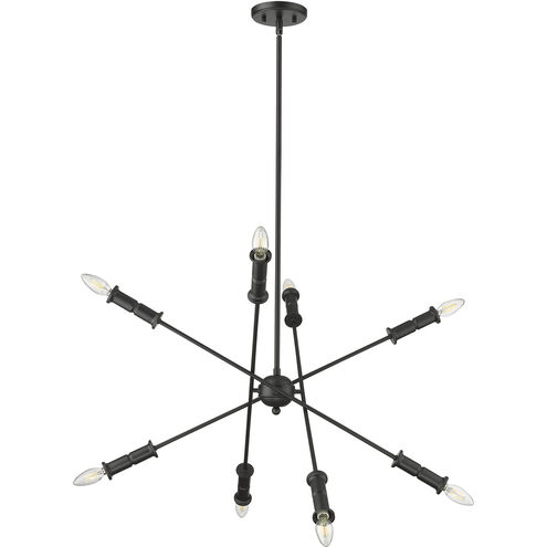 Potiss 8 Light 33 inch Matte Black Chandelier Ceiling Light